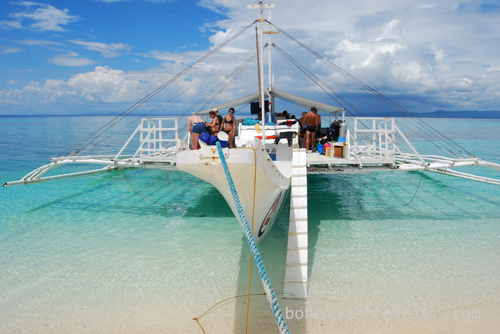 Exotic boat docked at Calanggaman Island Philippines (2)