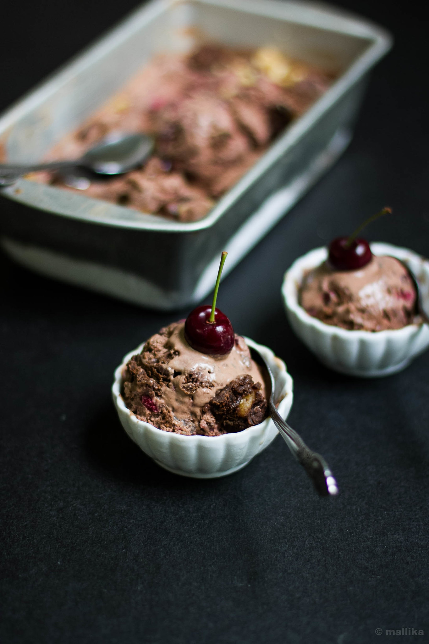 Chocolate Black Forest Ice cream Prep