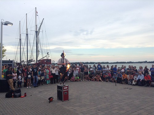 A busker at Harbourfront Centre