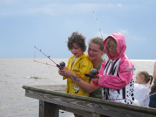 Photo of other fishing with children from pier
