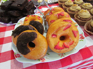 Strawberry and Oreo Glazed Doughnuts