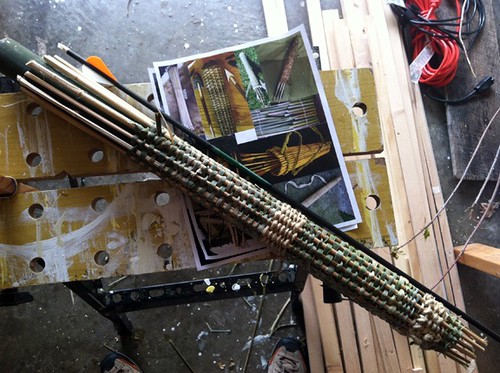 cattail quiver for my longbow arrows. about where it sits, as of this upload