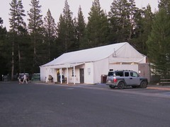 Tuolumne Meadows tent store on Cal. 120   Aug 26, 2012  -- it also houses a fast food restaurant and a small post office.  Ice machines, gas station and mountaineering store are nearby.