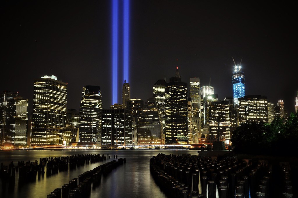 9/11 Memorial Lights - From the piers | Annual tribute to th… | Flickr