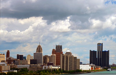 The Detroit skyline.