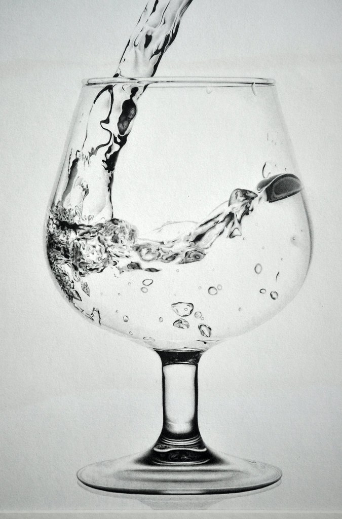 A Glass of Water........or is it? Drawing by Matthew Deakin | Saatchi Art
