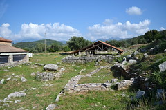 Thermon: 'rocky altar', Building β, and Temple of Apollo, from S