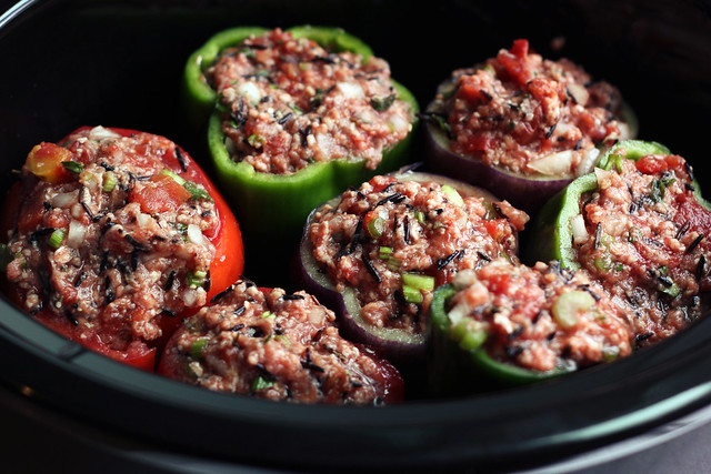 Crock-Pot Stuffed Tomatoes and Peppers - Gluten-free + Dairy-free (w/ Oven Option)