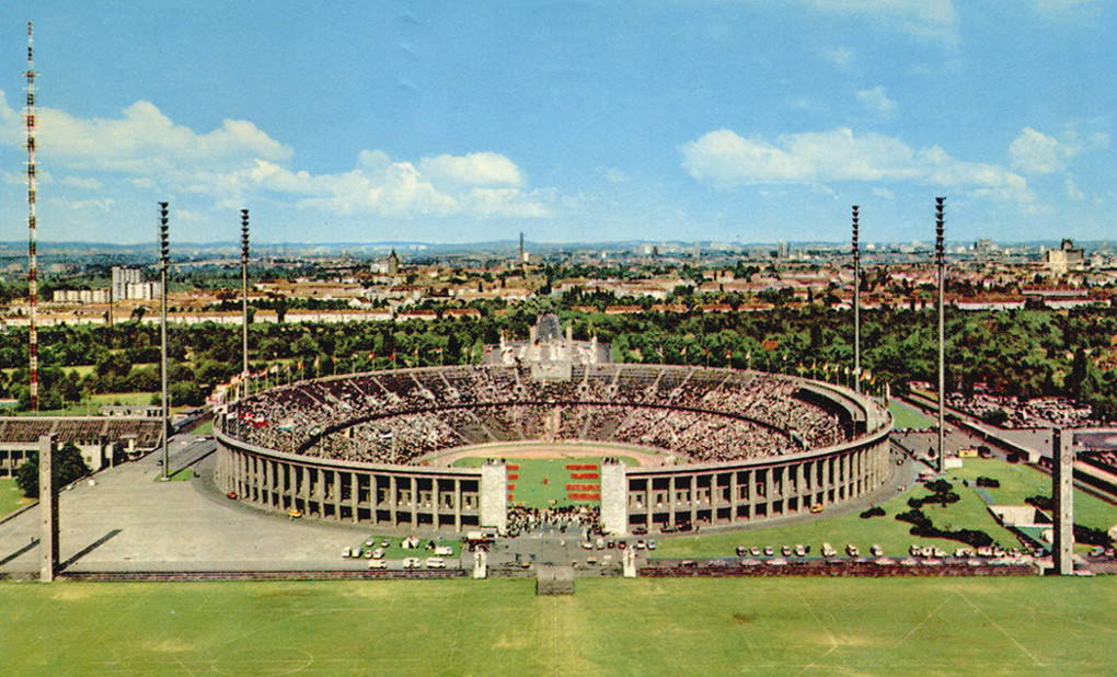 Berlin - Olympic Stadium | A postcard air view of the ...