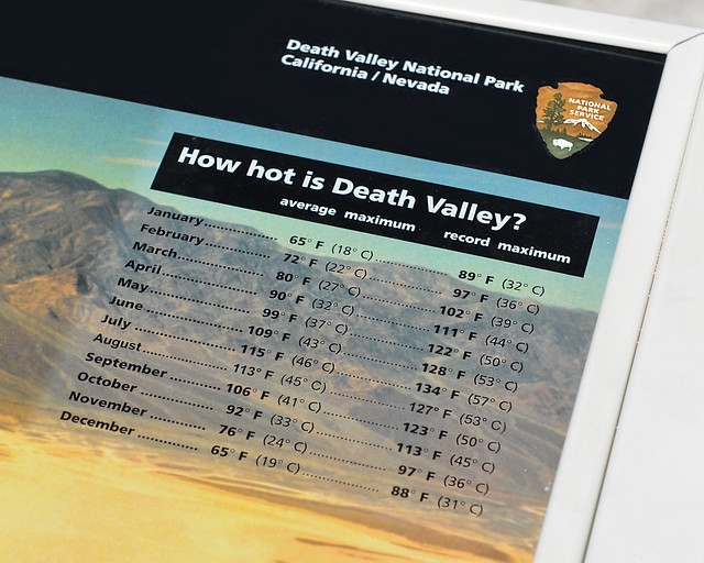 Temperaturas máximas que se alcanzan en el interior del Death Valley