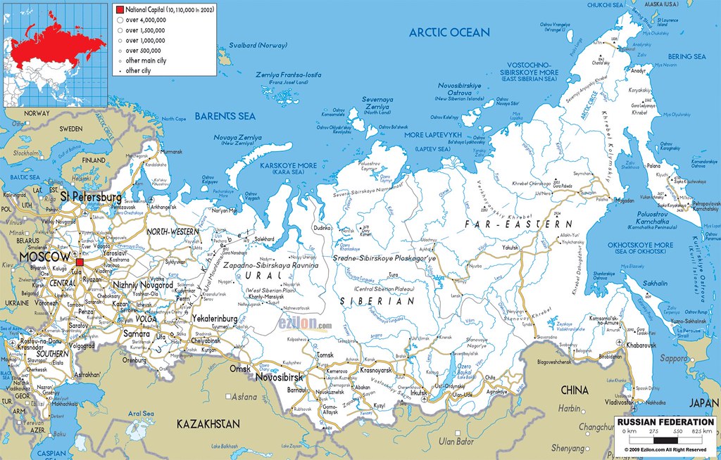 Resultado de imagen del mapa de Rusia