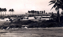 Beaufighters and fighter strip at Morotai