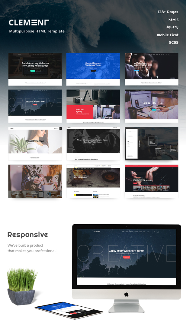 Clement - Responsive Multi-Purpose Multipage & One Page Html Template - 1