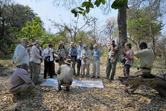 Adam Hedges giving talk on island in Okavango Delta in Botswana-01 9-10-10