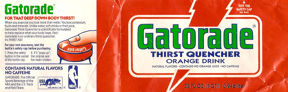 1987 Orange Gatorade Bottle Label Gregg Koenig Flickr
