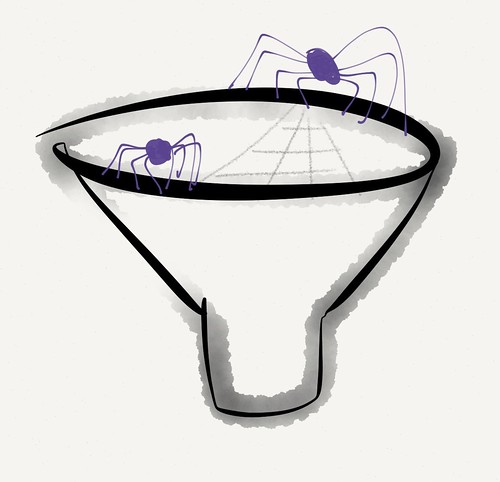 Spiders in the funnel