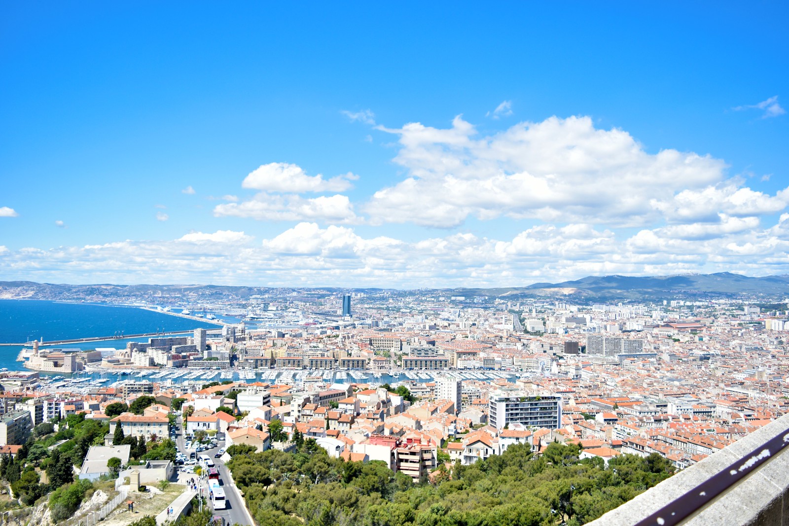 view of Marseille from the Notre Dame de la Garde