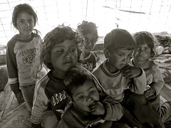 Children in the bedouin tent