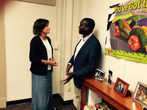 Peter Mumo of Kenya meets with Amy Harding, deputy director of the FAS Food Assistance Division