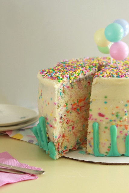 Rainbow Chip Funfetti Cake