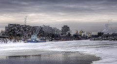 The frozen old port of Montreal