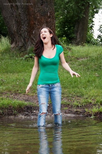 2 girls have some splashing fun in the lake | Get the full p… | Flickr