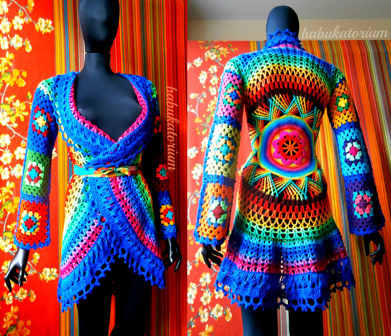 Crochet Coat - Aztec Sun Mandala And Granny Squares | Flickr