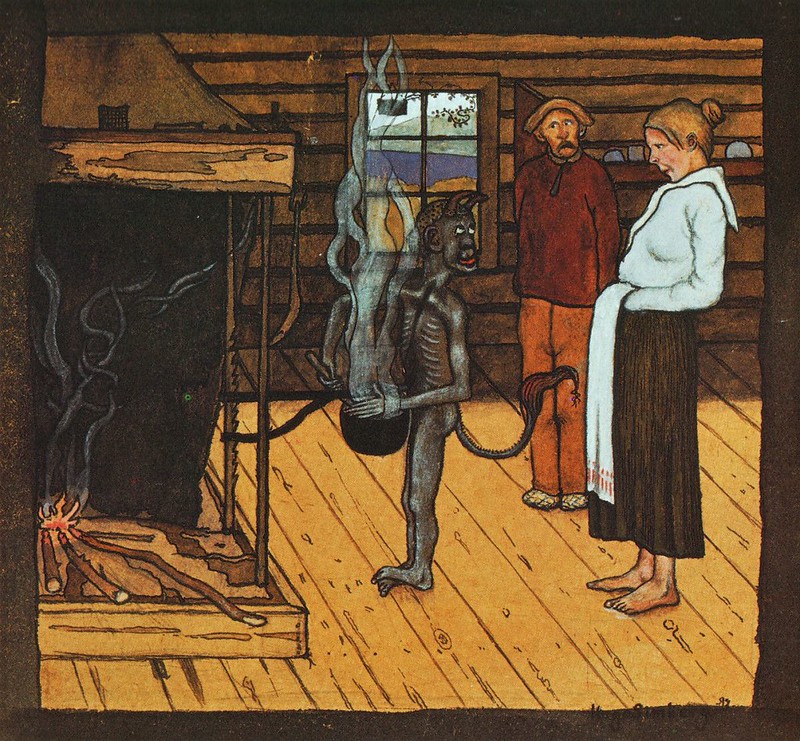 Hugo Simberg - Devil In Front Of A Pot, 1897