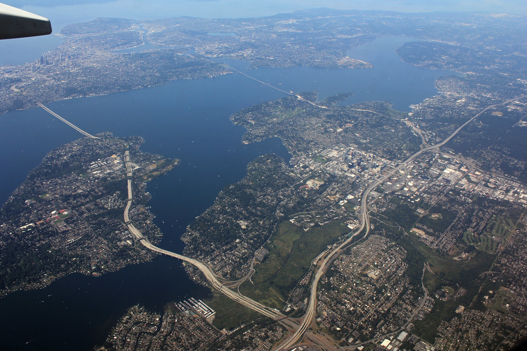 Seattle, Bellevue, and Lake Washington | An Aerial view ...