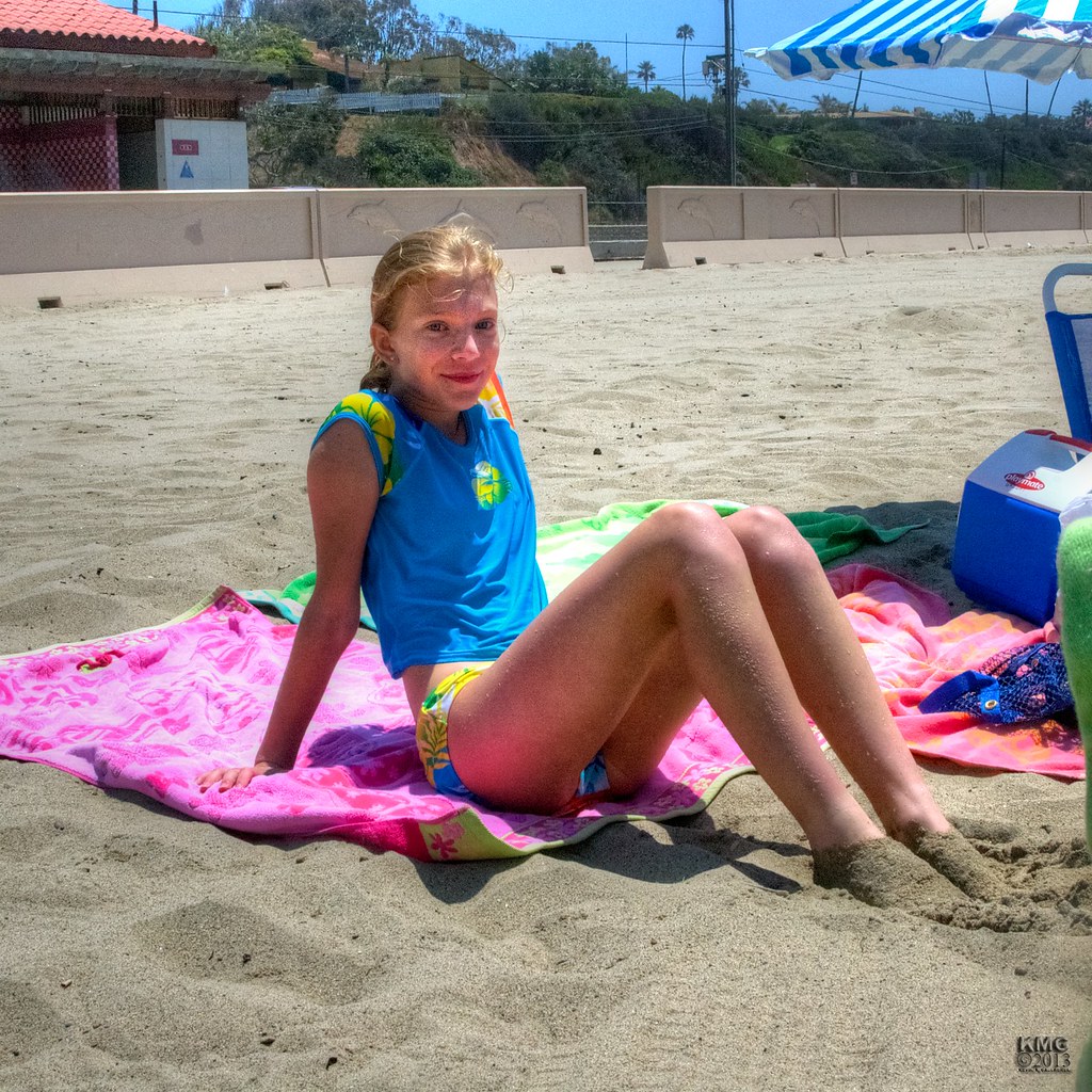 Blonde Girl Sitting On Towel At Beach Kevin MG Flickr