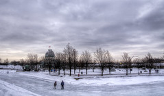 Ice skating on the old port of Montreal