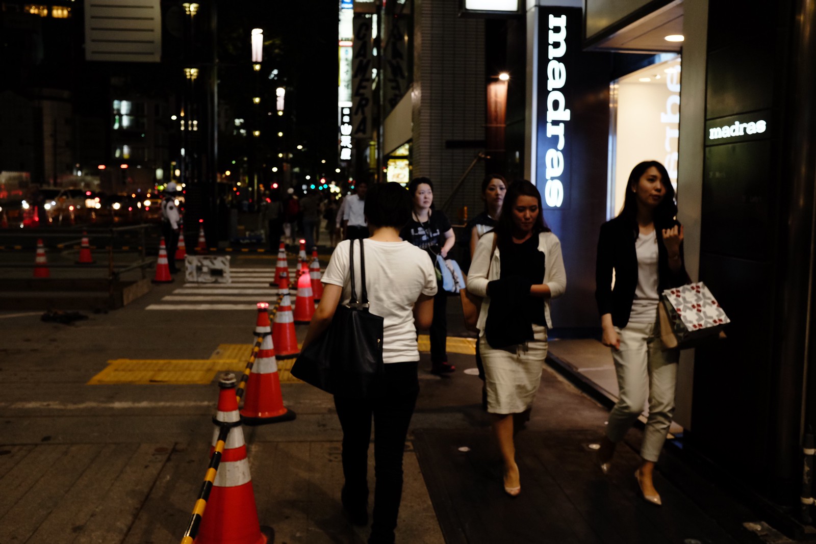 The Ginza night photo in Tokyo, Japan.