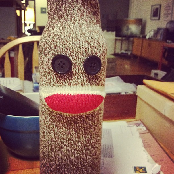 Monkey wine sock appears at the @awesomenyc trustee meeting