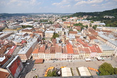 View of the northern side of Lviv Market Square from the Clock Tower's Town Hall