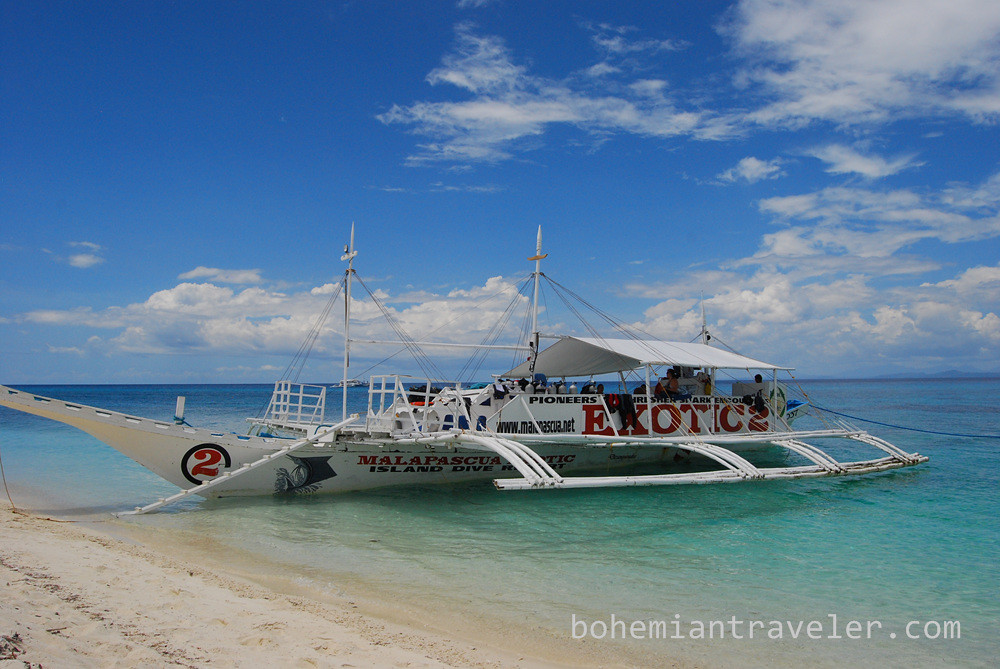 our Exotic boat docked at Calanggaman Island Philippines