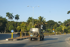 Vistas de la carretera Circunvalación en Santa Clara, provincia Villa Clara, Cuba. Salida a Camajuaní.