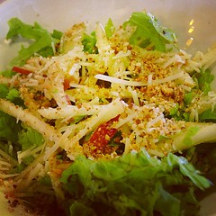 Salad Greens with apples and honeyed almonds #guam #tumon