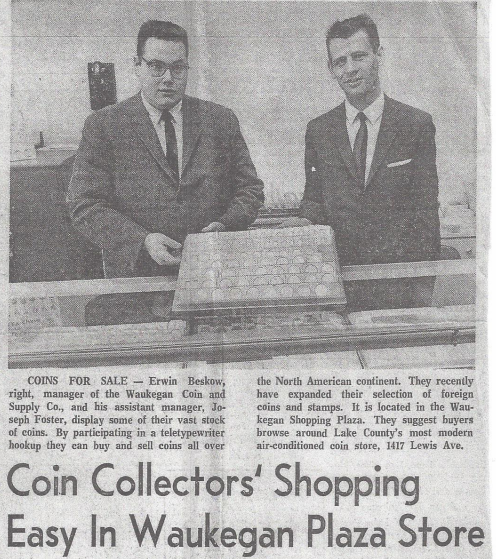 Joe Foster in coin shop article picture