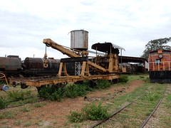 A crane on a train at the Zimbabwe Railway Museum