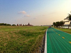 Bicycle track with a distance of 23.5 km around Suvarnabhumi International Airport in Bangkok, Thailand