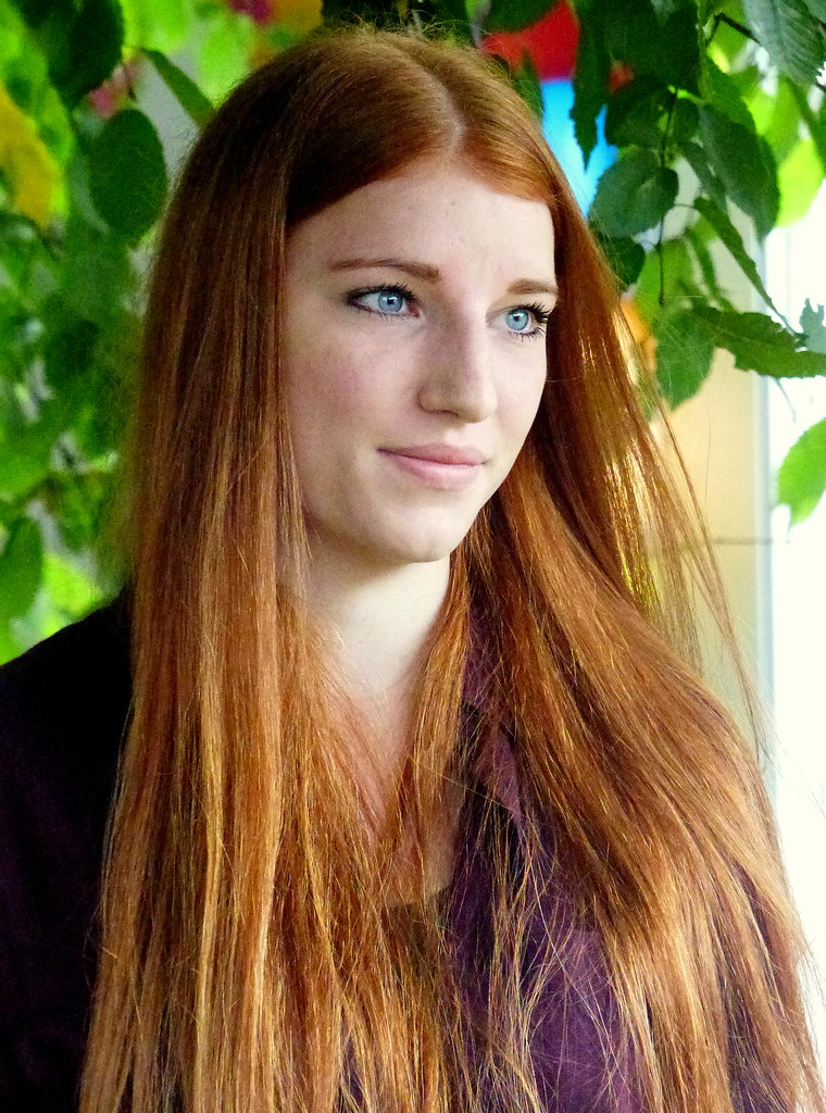 Portrait of a German girl with red hair an blue eyes. | Flickr