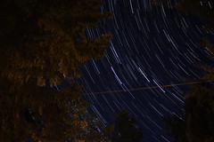Star trails at the cabin