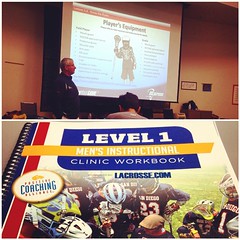 Working on my @USLacrosse Level 1 Coaching Certification today. #USLax Coaching Education Program is well done. #lax #bulldoglax
