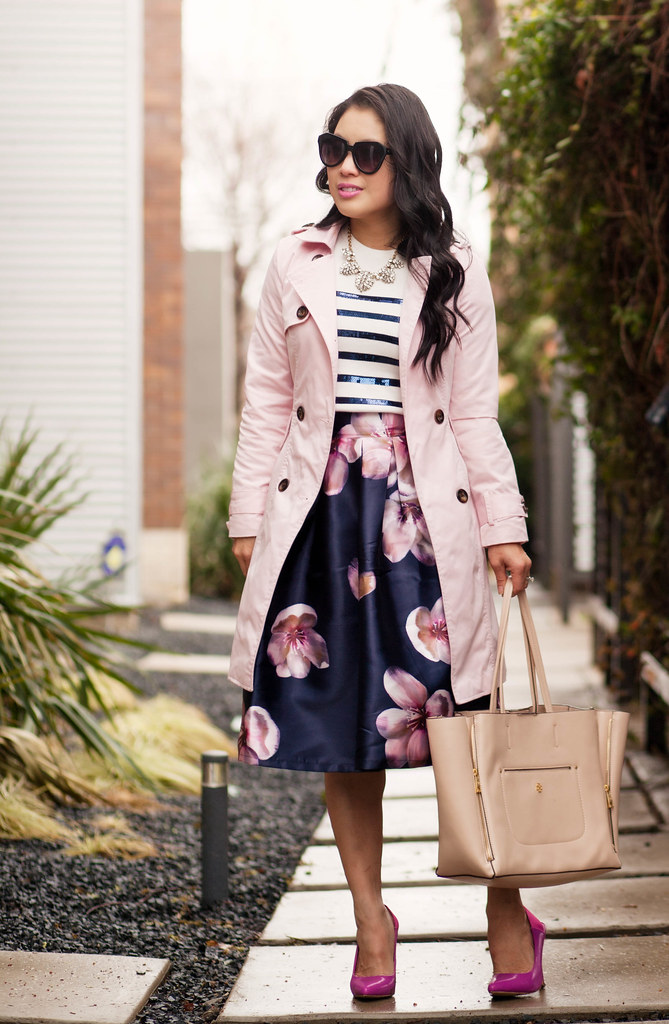 pink and navy outfit