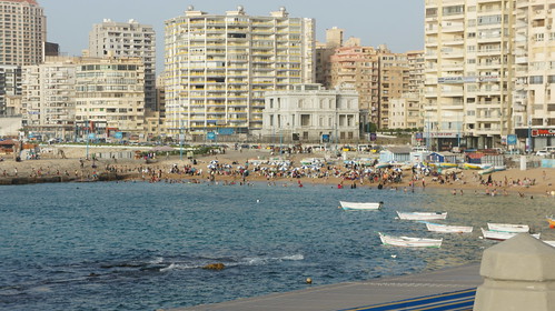 An overview for public beach in Alexandria