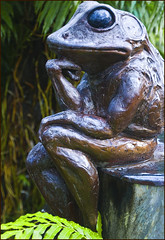 'The Thinker' -- Bronze Frog Sculpture at the Na Aina Kai Botanical Gardens Kaua'i (HI) October 2014
