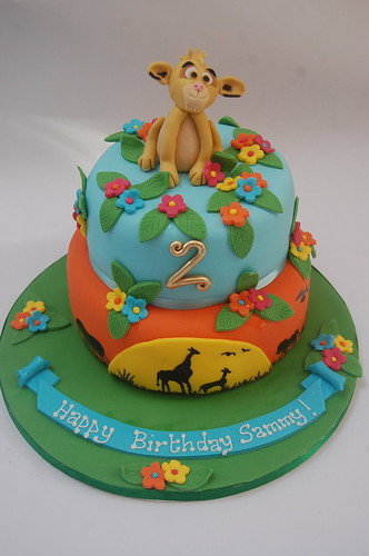 Complete with baby Simba and sunset African animals! The Lion King Cake - from £90.