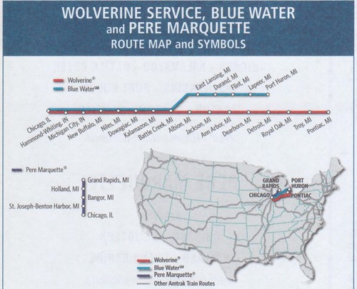Amtrak Michigan 2015 Map