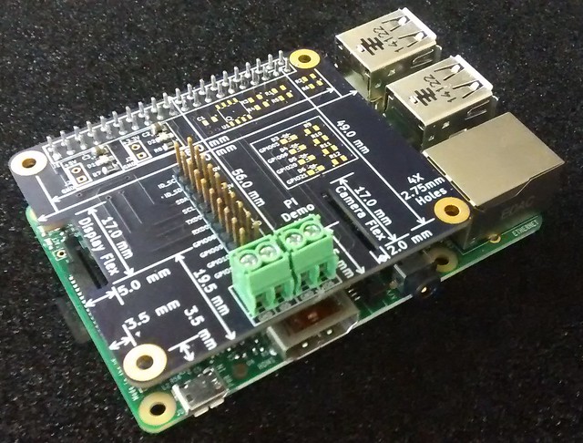 Low Voltage Labs Pi Demo HAT on the Raspberry Pi Model B+
