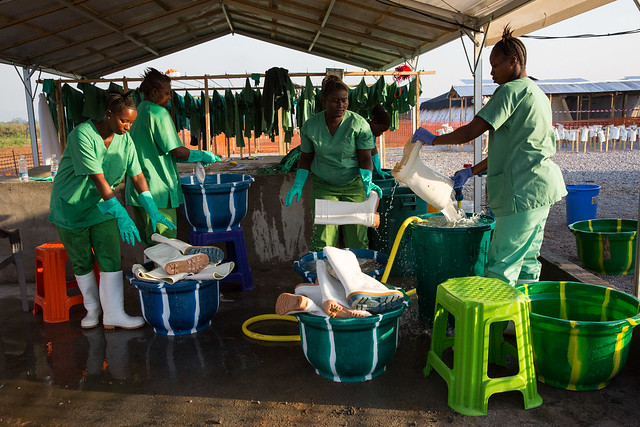 Ebola treatment centre in Maghuraka, Sierra Leone, which is run by Médecins Sans Frontières (MSF).